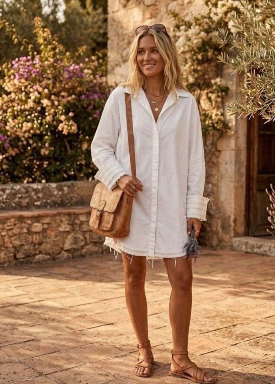 Undiscovered Eye White Button Down Shirt Dress Size M